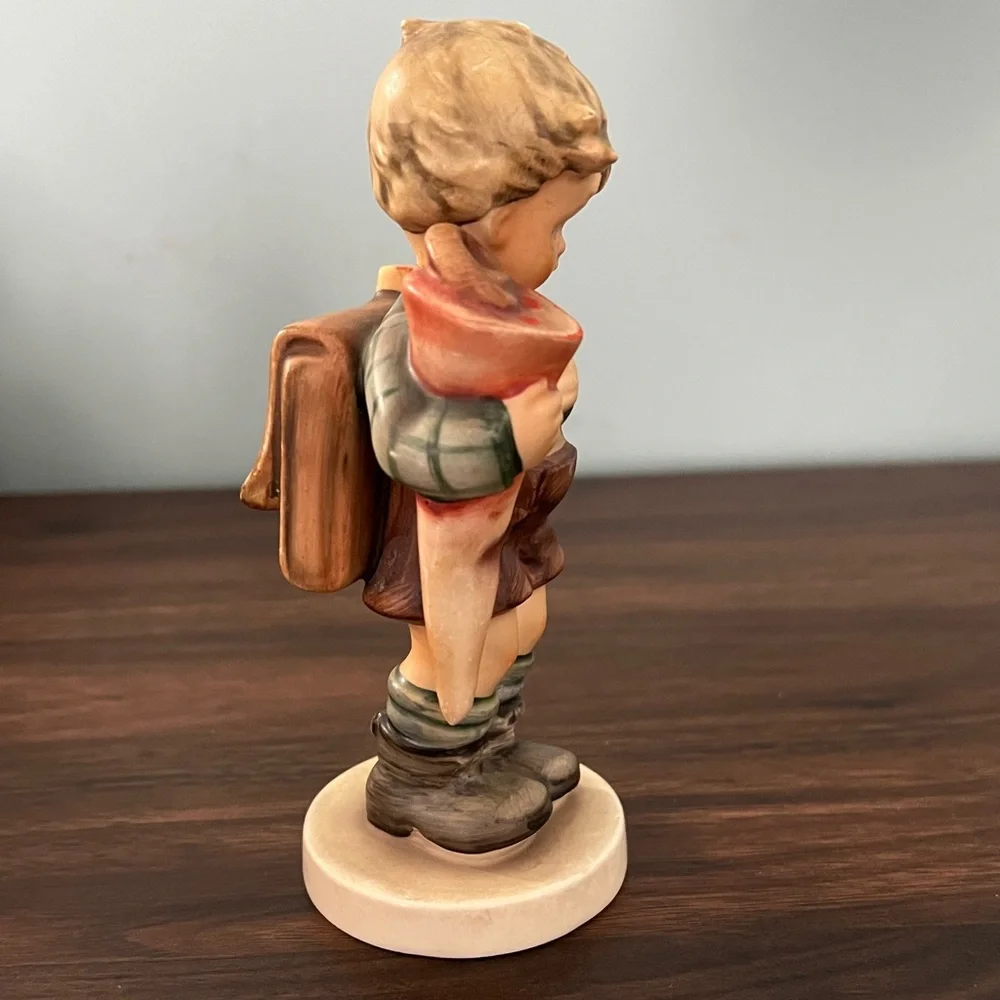 Charming Boy Figurine, little scholar with Backpack